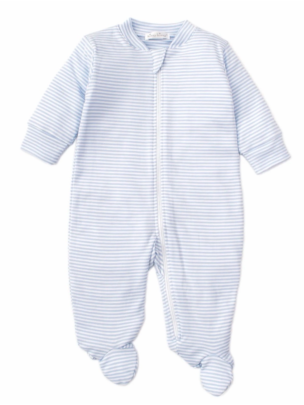 Kissy Kissy Simple Stripes Blue Pajama Zip Footie